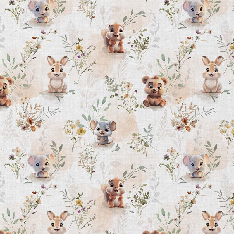 Printed Cotton ZAMOURS White / Natural